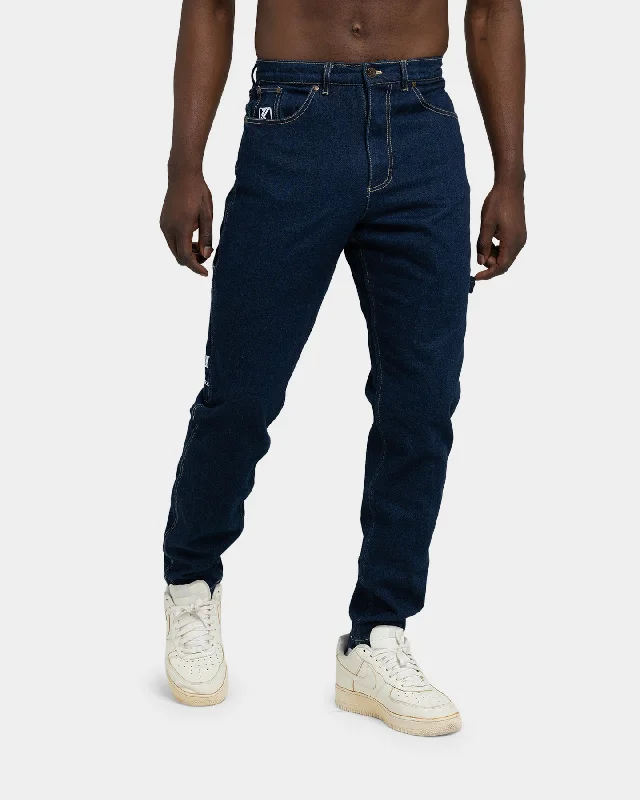 Karl Kani Retro Denim Pants Dark Blue Relaxed Fit Trousers