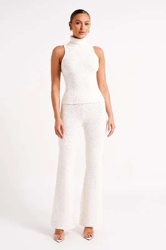 Angelina Knit Pants - Ivory Chic Black Leggings