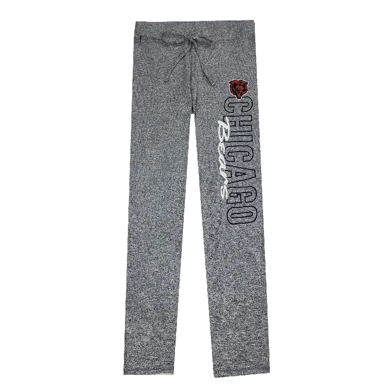 Chicago Bears Women's Grey Marble Pants w/ Bearhead Logo Trendy Printed Pants