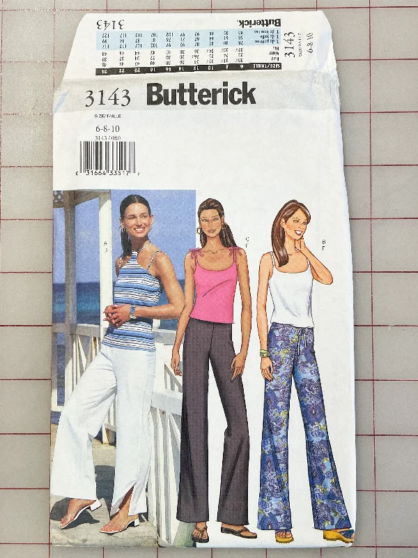 SALE 2001 Butterick 3143 Pattern - Knit Top and Pants FACTORY FOLDED Modern Bootcut Pants