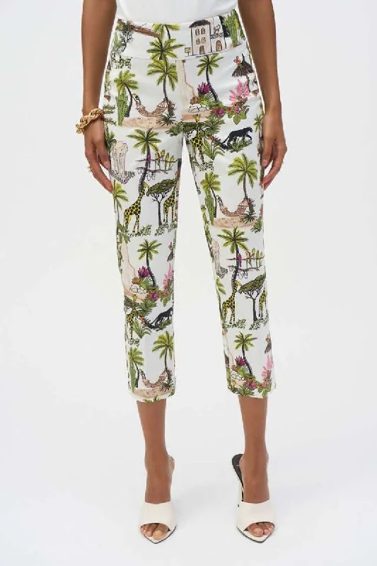 Millennium Conversational Print Crop Pants in Vanilla/Multi 252232 by Joseph Ribkoff Warm Wool Trousers Millennium Conversational Print Crop Pants in Vanilla/Multi 252232 by Joseph Ribkoff Warm Wool Trousers