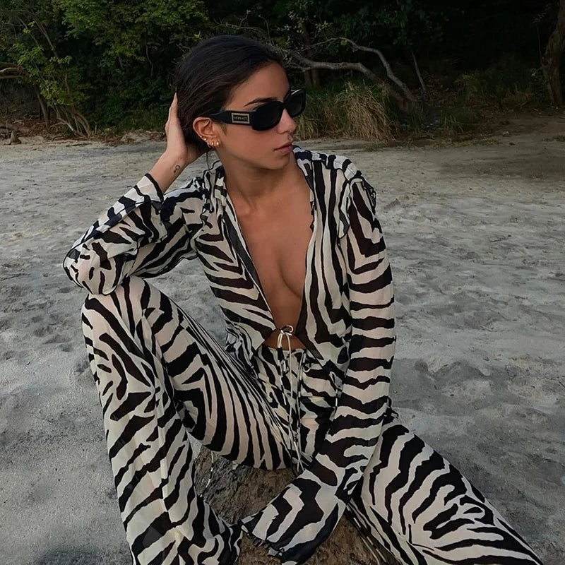 Wjczt Animal Print Mesh Sheer Stripe Tie Front Detail Top Matching Sets Fashion Outfits 2 Piece Sets Holiday Beachwear Y2k Pants Comfortable Maternity Pants Wjczt Animal Print Mesh Sheer Stripe Tie Front Detail Top Matching Sets Fashion Outfits 2 Piece Sets Holiday Beachwear Y2k Pants Comfortable Maternity Pants