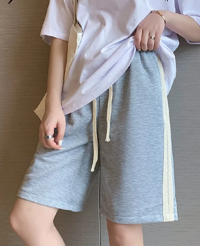 Wjczt Gray Black Short Pants Women Summer High Street Casual Fashion Spell Color Stripe Women's Shorts Loose Sport Shorts M-2XL Trendy Tapered Pants Wjczt Gray Black Short Pants Women Summer High Street Casual Fashion Spell Color Stripe Women's Shorts Loose Sport Shorts M-2XL Trendy Tapered Pants