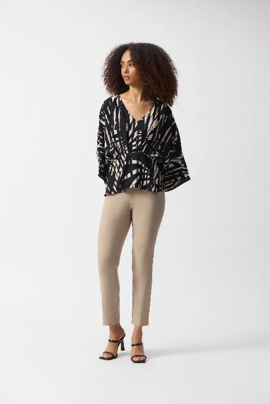 Classic Slim Pant 201483S25 in Dune by Joseph Ribkoff Slim Fit Casual Pants