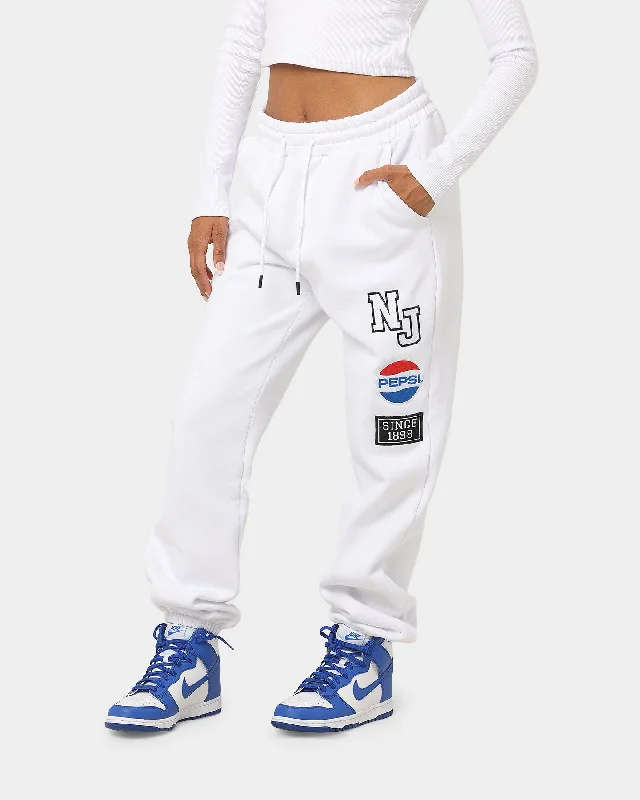 Nana Judy Women's Pepsi Track Pants White Casual Plaid Pants