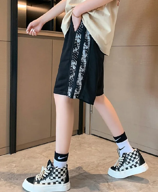 Wjczt Streetwear Short Pants Women Man New Summer Casual Cool Sport Shorts Chic Loose Patchwork Black Half Pants Female M-XXL Formal Wide-Leg Pants