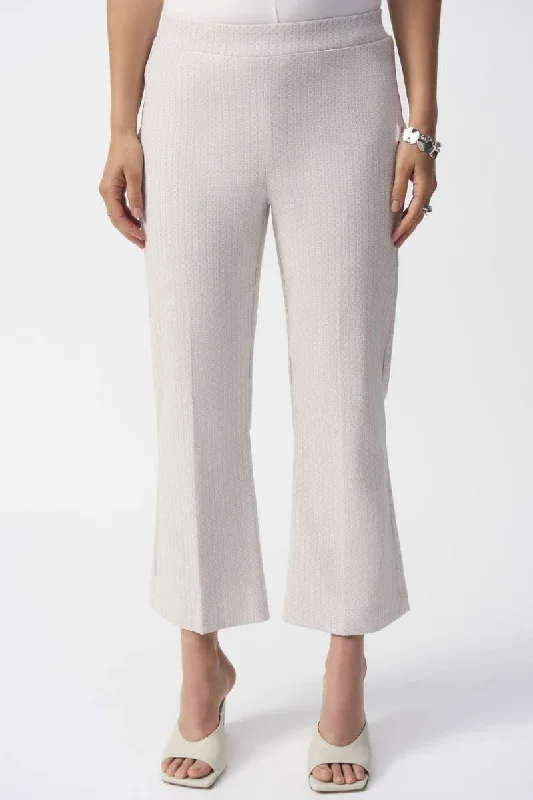 Geometric Jacquard Flared Pull-on Pants in Grey/White 251186 by Joseph Ribkoff Trendy Printed Leggings