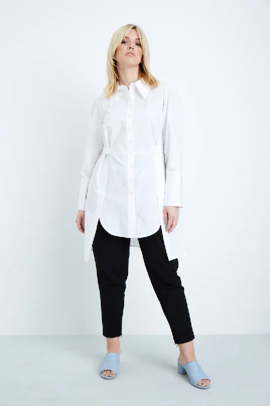 Shegul Tapered Leg Pant - Black Fashionable Button-Up Pants