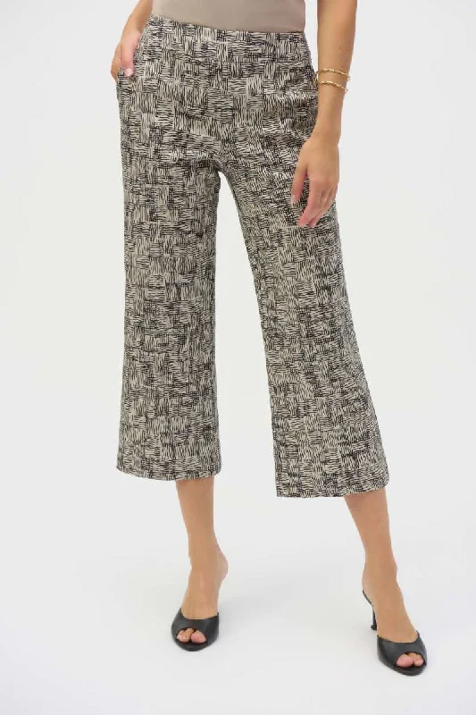Millennium Geometric Print Culotte Pants in Beige/Black 252123 by Joseph Ribkoff Soft Sweatpants Style Millennium Geometric Print Culotte Pants in Beige/Black 252123 by Joseph Ribkoff Soft Sweatpants Style