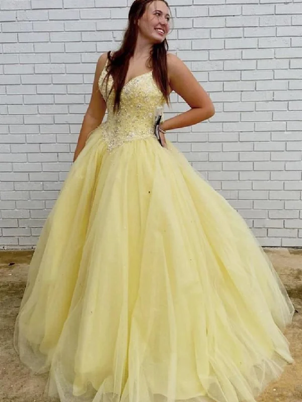 Gorgeous V Neck Beaded Yellow Long Prom Dresses, V Neck Yellow Formal Dresses, Yellow Evening Dresses,DS4448 Gorgeous V Neck Beaded Yellow Long Prom Dresses, V Neck Yellow Formal Dresses, Yellow Evening Dresses,DS4448