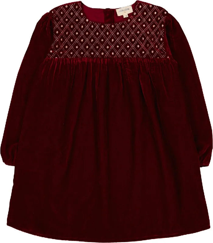 Louis Louise Burgundy Prunelle Velvet Dress