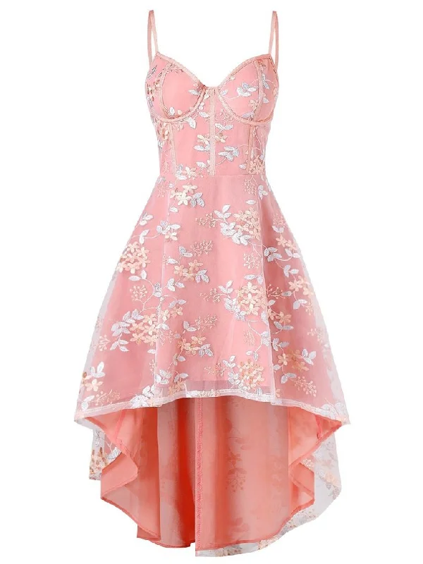 1950s Floral Embroidery Dress