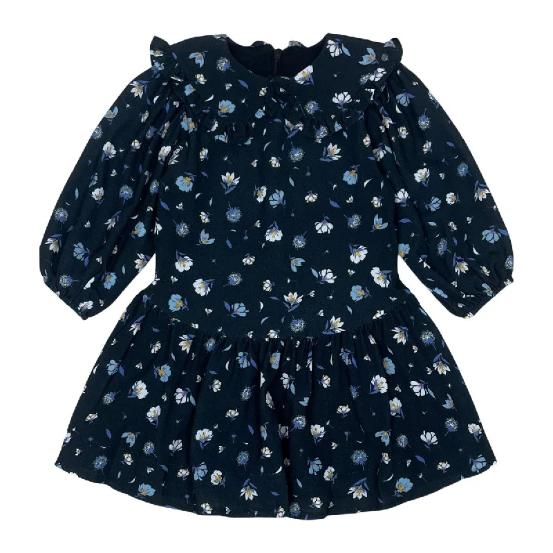 Alitsa Black Floral Collar Dress