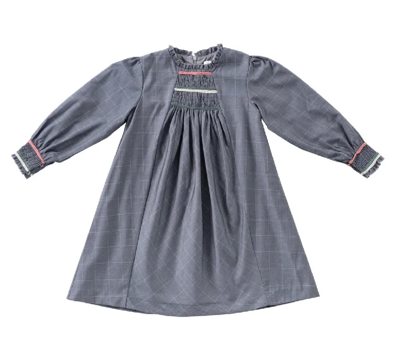 Kipp Grey Smocked Stitch Dress