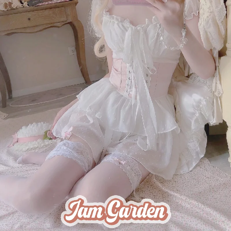 Waist White Pink Dress