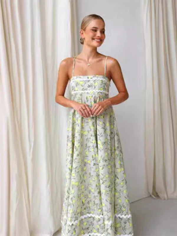 Blue Zone Planet | Anna's Spliced Tube Top Strappy Floral Maxi Dress Fashionable Button-Down Maxi Dress Blue Zone Planet | Anna's Spliced Tube Top Strappy Floral Maxi Dress Fashionable Button-Down Maxi Dress