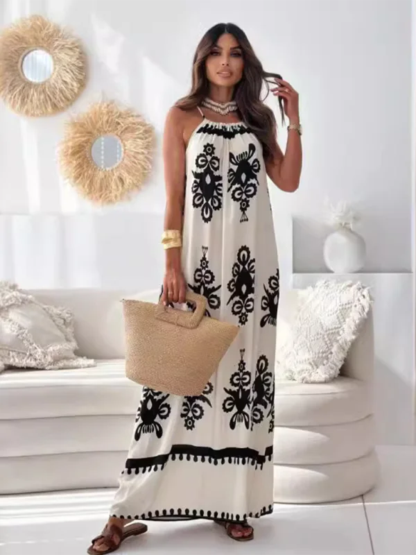 Blue Zone Planet | Penny's Botanical Backless Strappy Maxi Dress Classic V-Neck Maxi Dress Blue Zone Planet | Penny's Botanical Backless Strappy Maxi Dress Classic V-Neck Maxi Dress