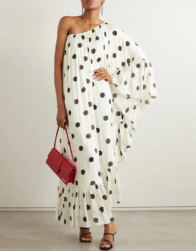 Designer Party Wear Off Shoulder Maxi Dress Off White Premium Twill Chiffon Maxi Dress Trendy Short Sleeve Maxi Dress Designer Party Wear Off Shoulder Maxi Dress Off White Premium Twill Chiffon Maxi Dress Trendy Short Sleeve Maxi Dress