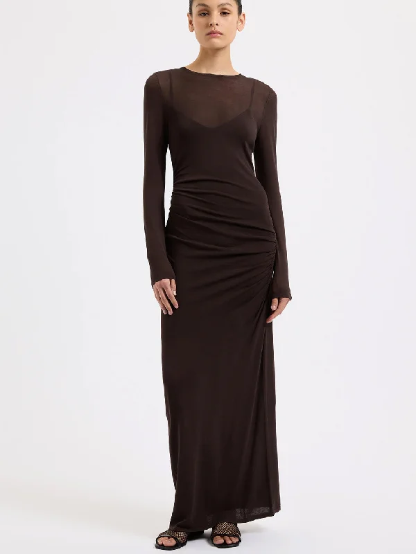 Everlyn Knit Maxi Dress Comfortable Long-Sleeve Maxi Dress
