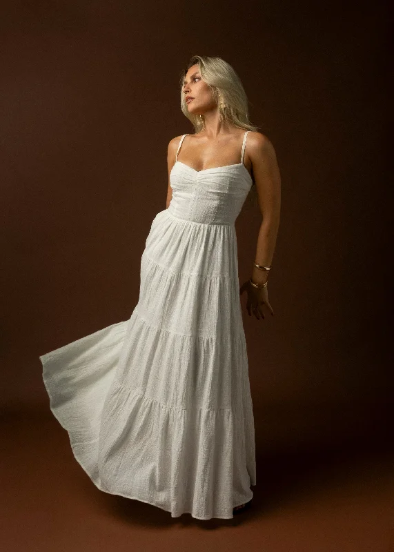 Vita Maxi Dress White Stylish One-Shoulder Maxi Dress