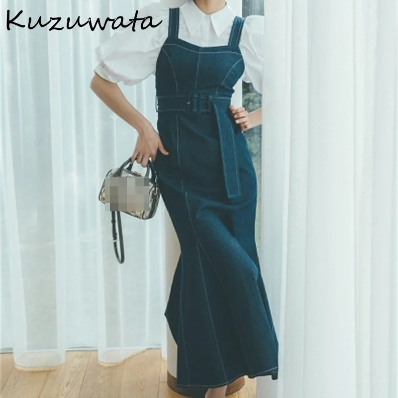 Kuzuwata Temperament Strap Dress Woman High Waist All-match Maxi Dresses for Women High-end Solid Color Vestidos 2023 Stylish Empire Waist Maxi Dress Kuzuwata Temperament Strap Dress Woman High Waist All-match Maxi Dresses for Women High-end Solid Color Vestidos 2023 Stylish Empire Waist Maxi Dress