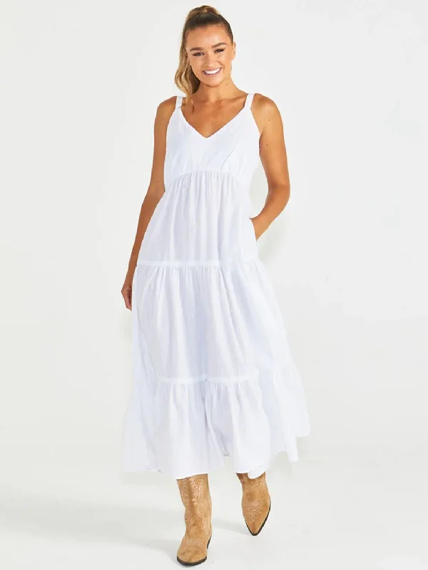Phillipa Tiered Maxi Dress Trendy V-Neck Maxi Dress