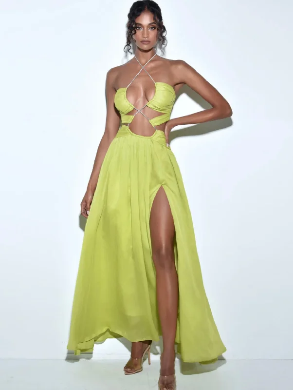 QUIN SILK MAXI DRESS Comfortable Long-Sleeve Maxi Dress
