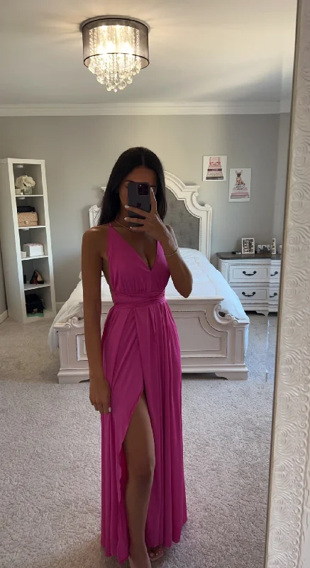 ROSE RED MAXI DRESS Cozy Ribbed Maxi Dress