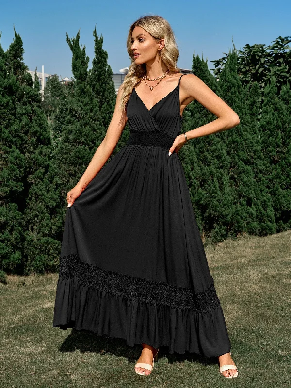 Casual Sleeveless Strap V-Neck Solid Loose Maxi Dress Fashionable Off-Shoulder Maxi Dress Casual Sleeveless Strap V-Neck Solid Loose Maxi Dress Fashionable Off-Shoulder Maxi Dress