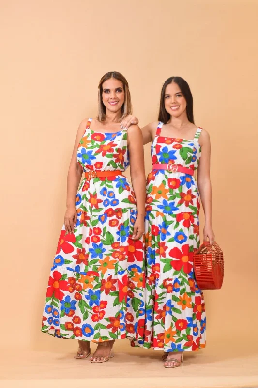 Tropical Summers Maxi Dress Trendy Floral Print Maxi Dress