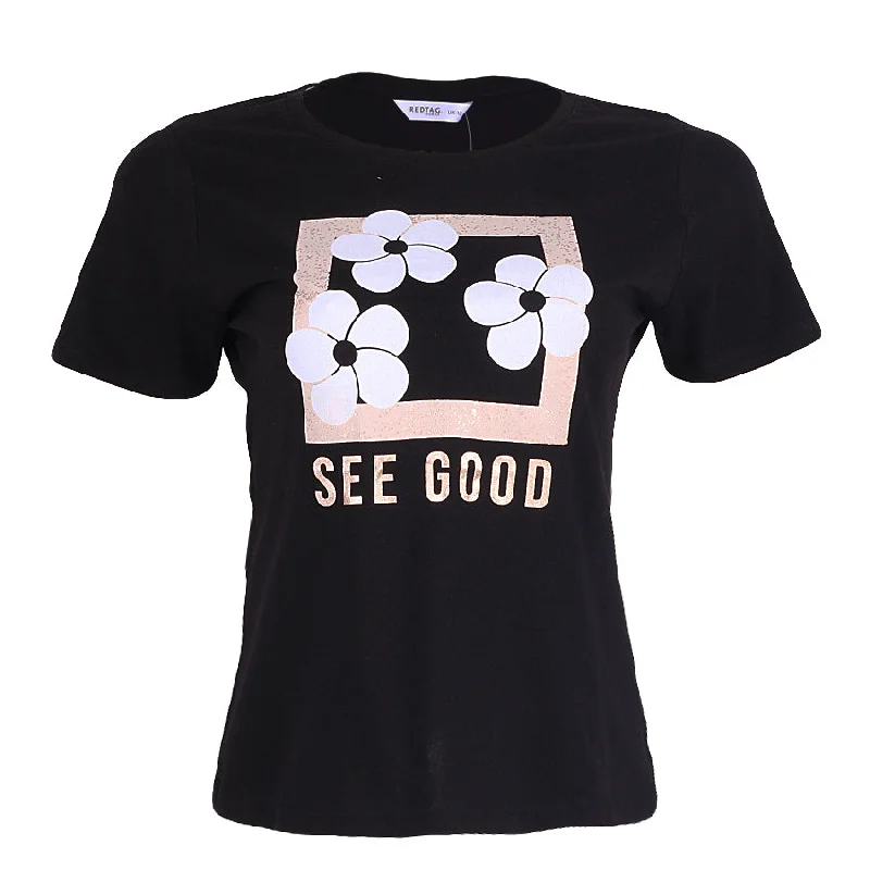 REDTAG Red Graphic Print T-Shirt Fashionable Trendy Casual