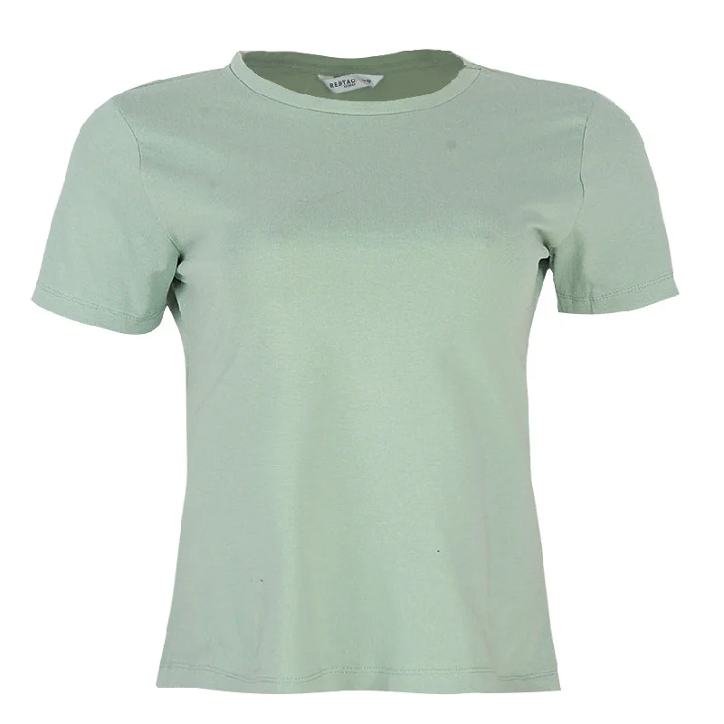 REDTAG Green Crewneck T-Shirt Iron Safe Non-Iron Wrinkle Free