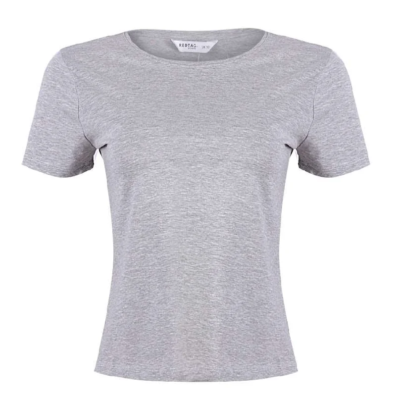 REDTAG Grey Crew Neck T-Shirt Hooded Caped Shawl Collar