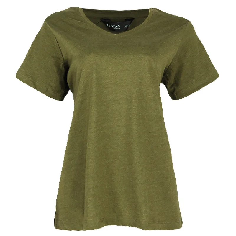 REDTAG Pale Green Casual T-Shirt Embroidered Appliqued Beaded