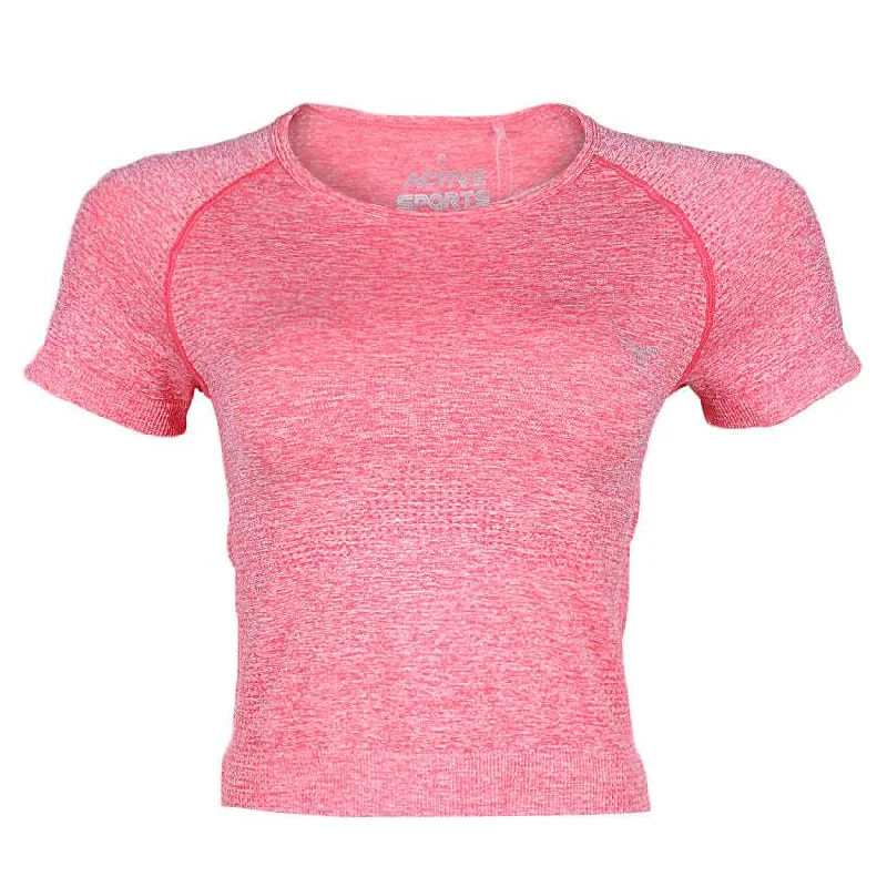 Active T-Shirts Solid Color Striped Floral