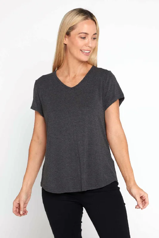 Bamboo Tee - Charcoal Elasticated Padded Insulated