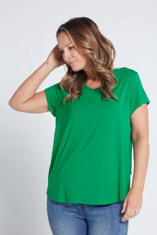 Bamboo Tee - Emerald Satin Fabric Silk Fabric Chiffon Fabric
