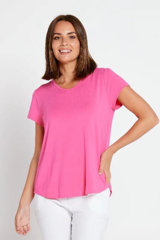 Bamboo Tee - Hot Pink Chenille Blend Fleece Blend Nylon Blend