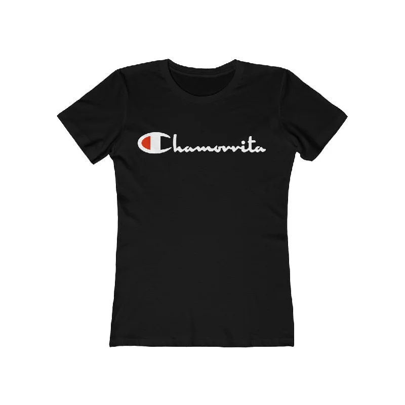 Chamorrita Womens Tee Collared T-Shirt Boat Neck A-Line