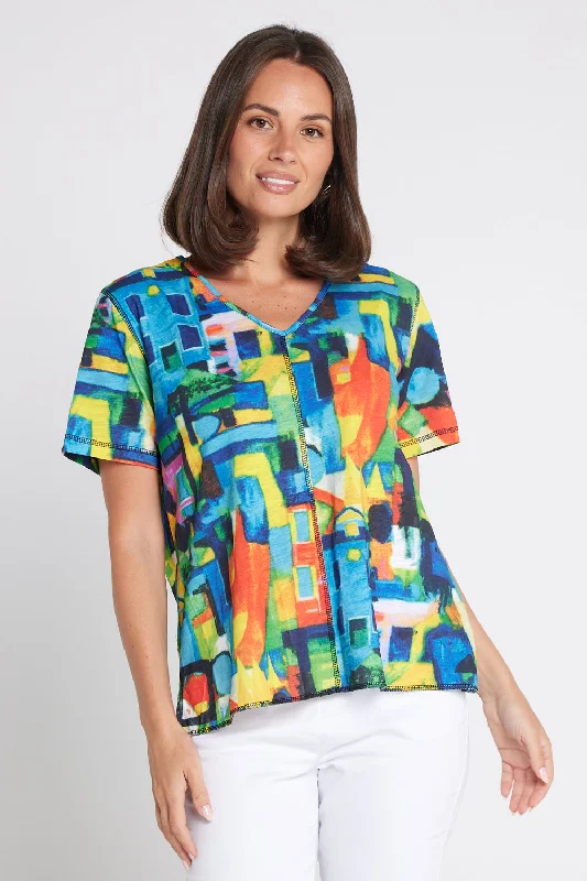 City Scape Tee - Multi Fleece Nylon Spandex
