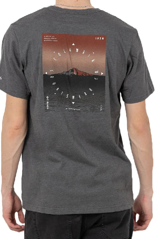 Columbia Mens High Dune Graphic Tee Solid Print Embellished