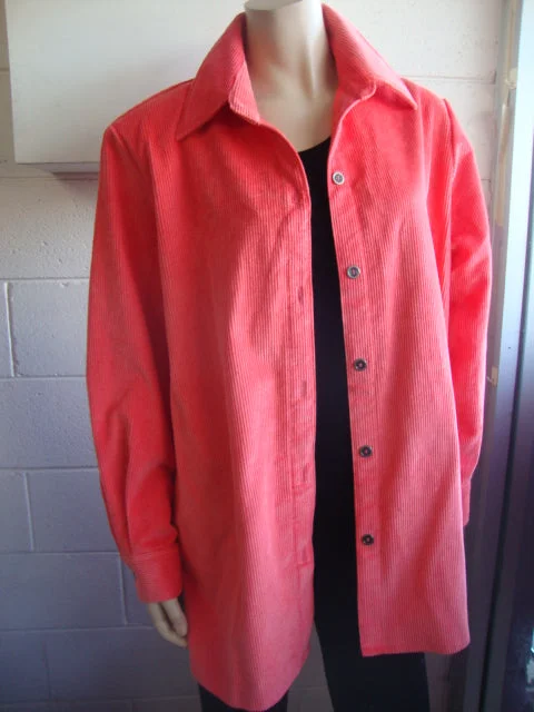 Cord Jacket-Shirt (PINK only) Graphic Embroidered Appliqued