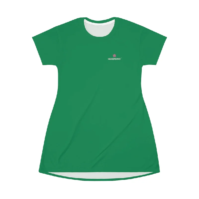 Dark Green T-Shirt Dress, Solid Color Crewneck Long Tee Shirt Dress For Women - Made in USA Terry Blend Velvet Blend Canvas Blend Dark Green T-Shirt Dress, Solid Color Crewneck Long Tee Shirt Dress For Women - Made in USA Terry Blend Velvet Blend Canvas Blend