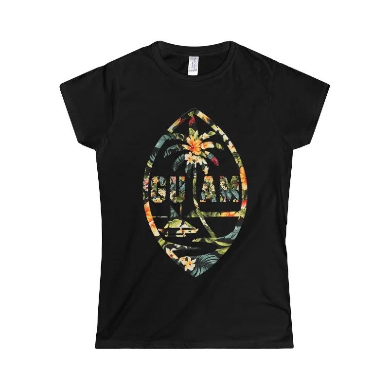 Guam Floral Womens Tee Fleece Nylon Spandex