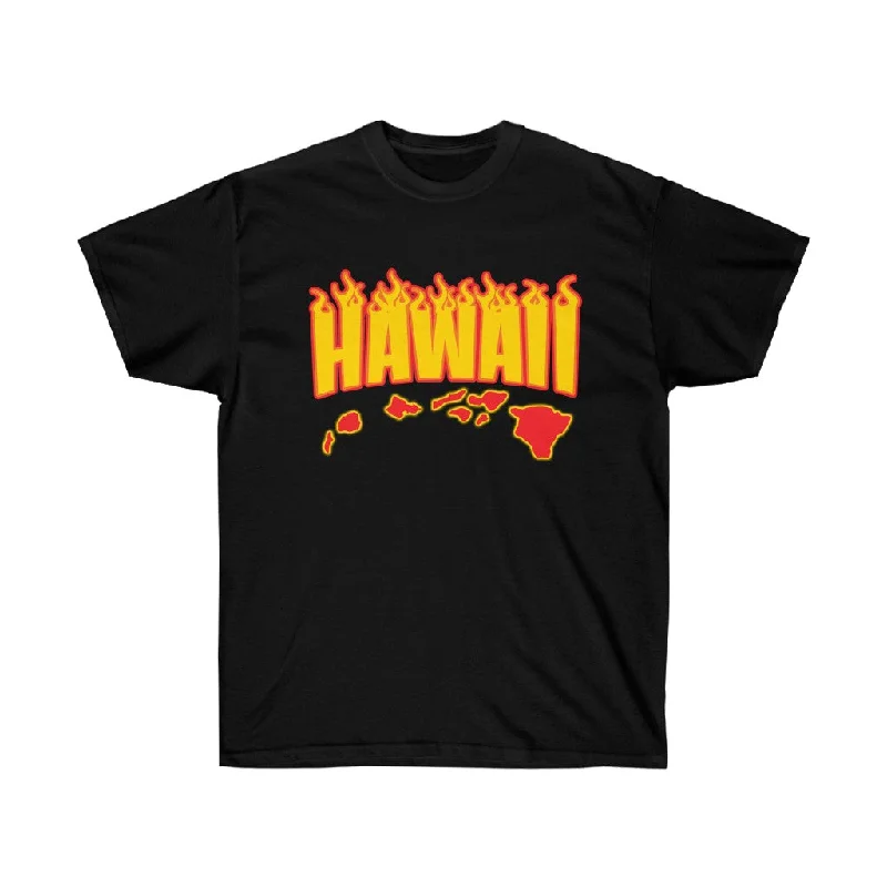 Hawaii Fire Unisex Ultra Cotton Tee Denim Fabric Leather Fabric Suede Fabric
