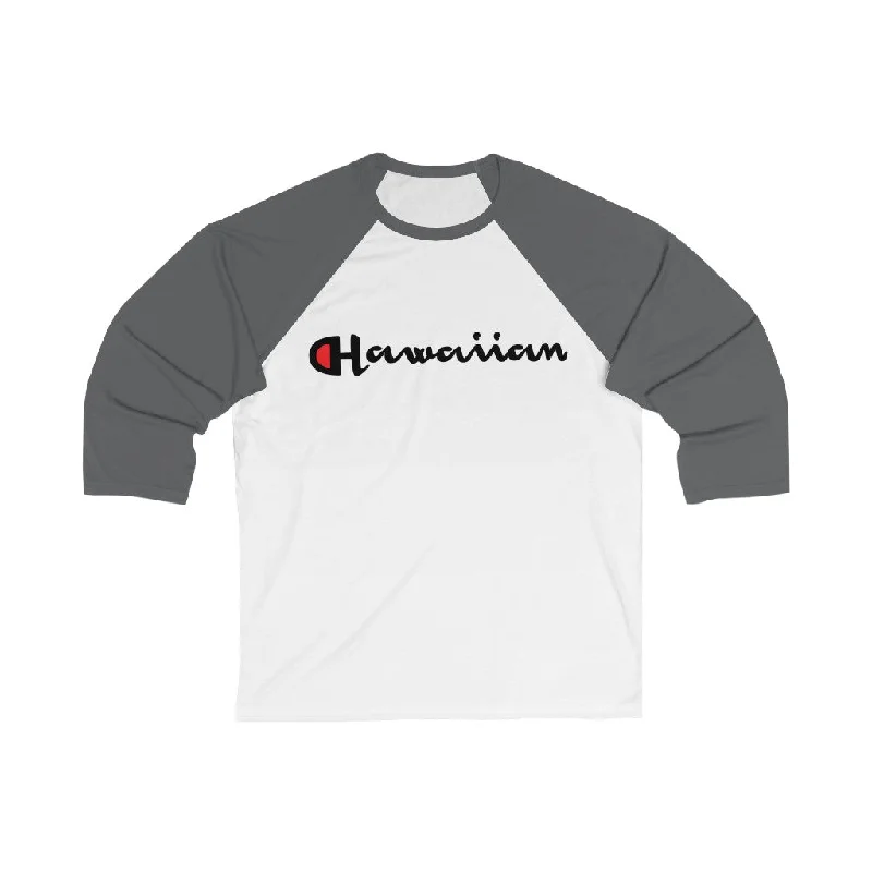 Hawaiian Kanaka Unisex 3/4 Sleeve Baseball Tee Seamless Knitted Crochet
