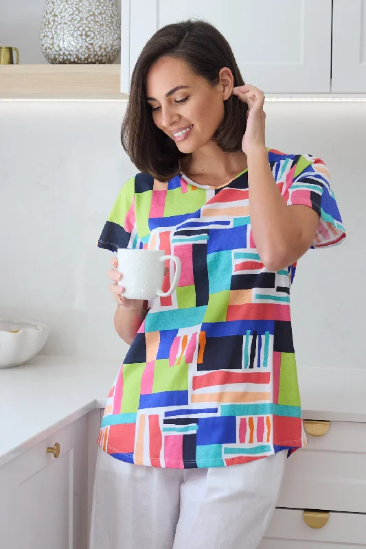 Here Comes Summer Tee - Building Blocks Polka Dot Checkered Tartan