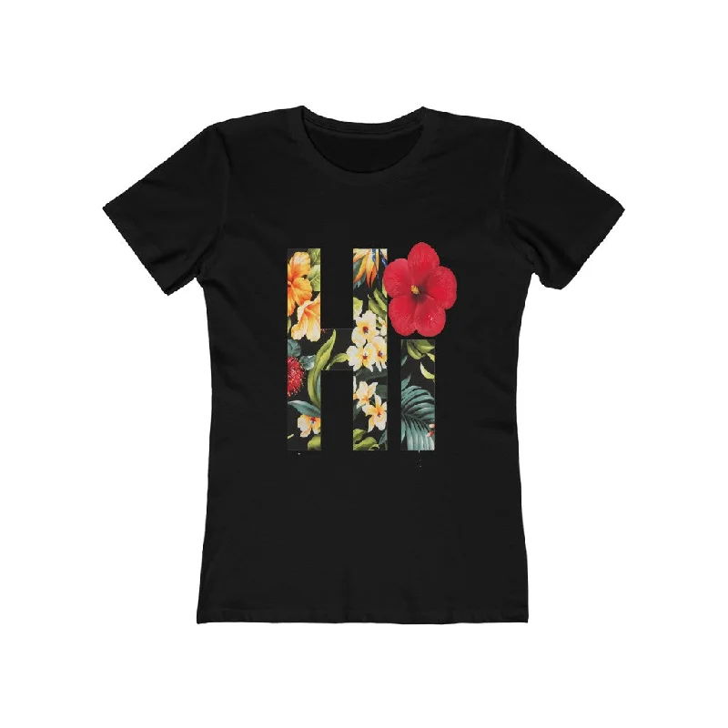 Hi Floral Hawaii Womens Tee Fashionable Trendy Casual