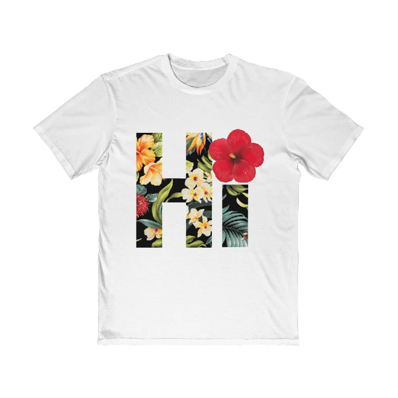 Hi Floral Tee Unisex Lace Blend Ribbed Blend Corduroy Blend