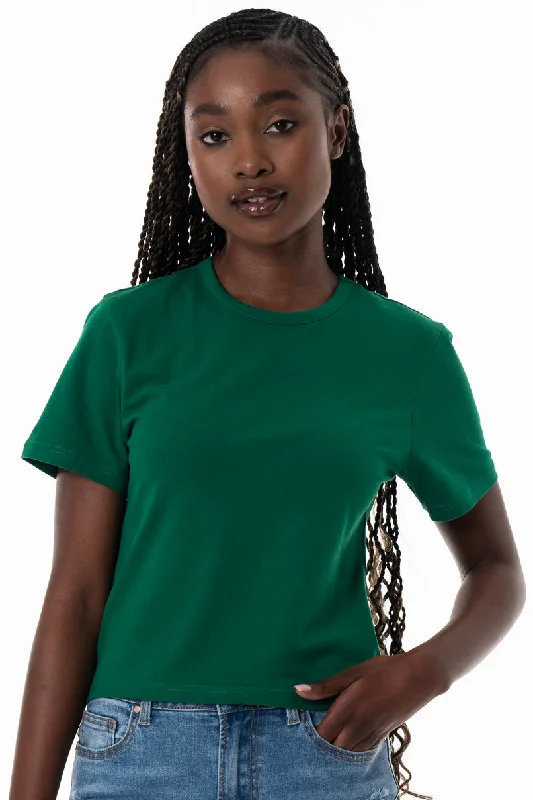 Fitted T-Shirt _ 153812 _ Green Anti-Pilling Machine Wash Handmade